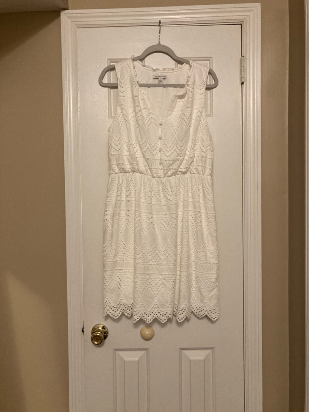 41 Hawthorn White Eyelet Sleeveless Mini Dress